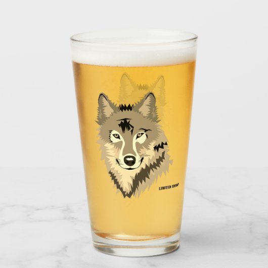 Alpha Wolf Glas (Voorkant gevuld)