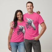Alpha Wolf Howling bij Moon Blue Eyes Wolf Lover T-shirt (Unisex)