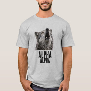 ALPHA Wolf Huilend - Taai Grijze Wolf Al T-shirt
