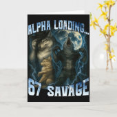 Alpha Wolf Loading 67 Percent Savage Funny Wolves Kaart (Gele Bloem)