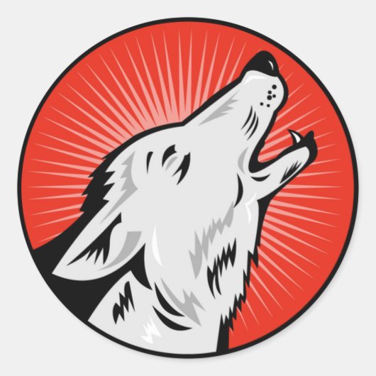 Alpha Wolf Ronde Glanzende Sticker door ZEROSIXFEM (Voorkant)