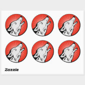 Alpha Wolf Ronde Glanzende Sticker door ZEROSIXFEM (Vel)
