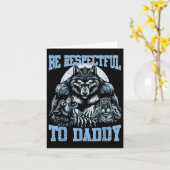 Alpha Wolf Wees respectvol voor papa Funny Meme Cr Kaart (Gele Bloem)