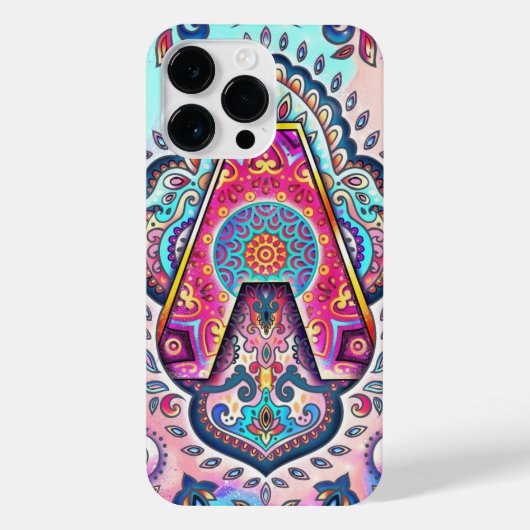 Alphabet A mandala iPhone Hoesje (Achterkant)