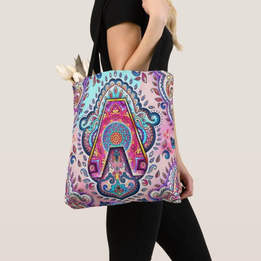 Alphabet A mandala Tote Bag (Dichtbij)