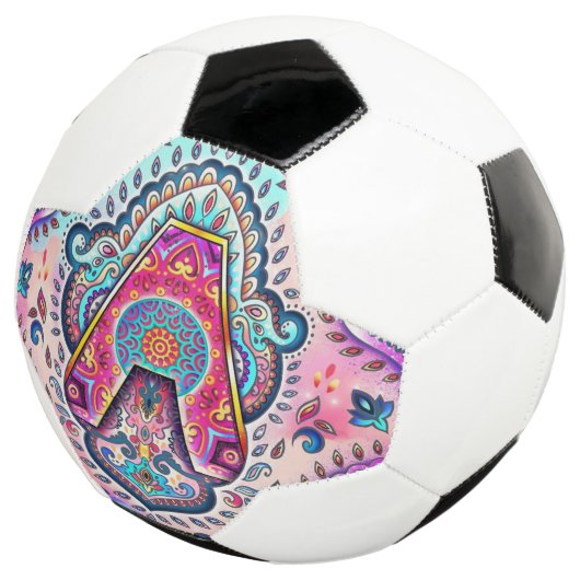 Alphabet A mandala Voetbal (Drie kwart)