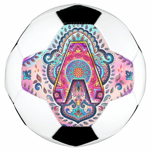Alphabet A mandala Voetbal (Voorkant)