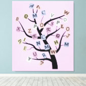 Alphabet ABC boom aangepaste verpakte canvas print (Insitu (Houten vloer))