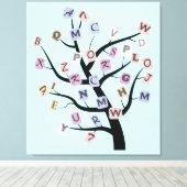 Alphabet ABC boom aangepaste verpakte canvas print (Insitu (Houten vloer))