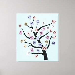 Alphabet ABC boom aangepaste verpakte canvas print