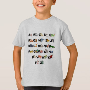 Alphabet Abc grappig, shirten dieren T-shirt