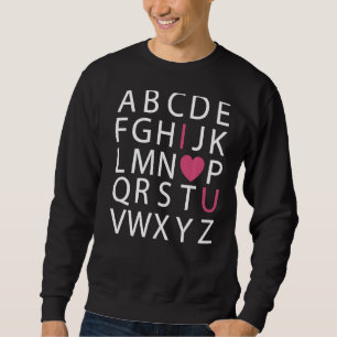 Alphabet ABC I Heart You Teacher Valentijnsdag Trui