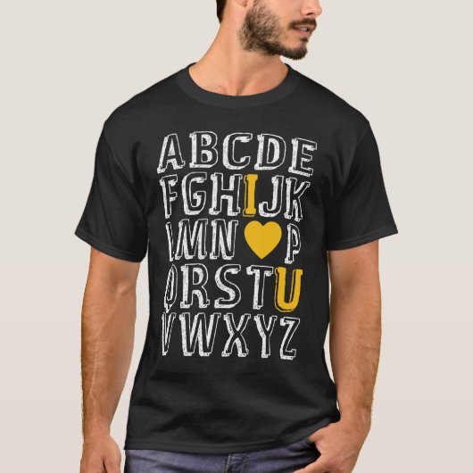 Alphabet ABC I Love U English Teacher Valentines D T-shirt (Voorkant)