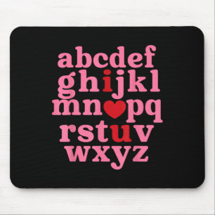 Alphabet ABC I Love You Heart Funny Valentijnsdag Muismat