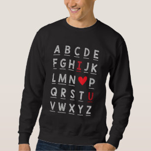 Alphabet Abc I Love You Printed Teacher Valentijns Trui