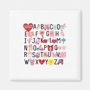 Alphabet Abc I Love You T Shirt Valentijnsdag Hea Magneet