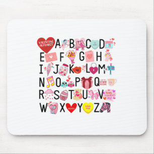 Alphabet Abc I Love You T Shirt Valentijnsdag Hea Muismat