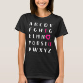 Alphabet ABC I Love You T-Shirt Valentines Day Hea (Voorkant)