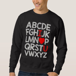 Alphabet Abc I Love You Valentijnsdag Heart Trui