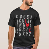 Alphabet ABC I Love You Valentijnsdag Meme T-shirt (Voorkant)