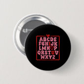 Alphabet Abc I Love You Valentines Day Heart  Ronde Button 5,7 Cm (Voorkant /achterkant)