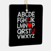 Alphabet ABC Ik hou van je Keramisch Ornament (Rechts)