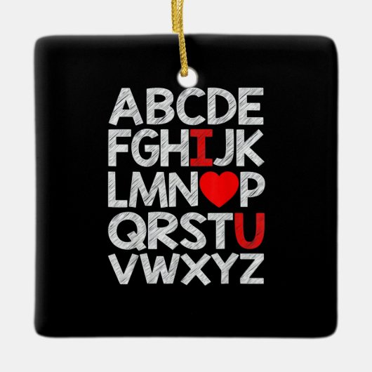 Alphabet ABC Ik hou van je Keramisch Ornament (Voorkant)