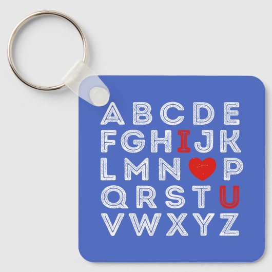 Alphabet ABC Ik hou van je Sleutelhanger (Voorkant)