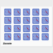 Alphabet ABC Ik hou van je Vierkante Sticker (Vel)