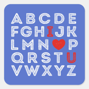 Alphabet ABC Ik hou van je Vierkante Sticker