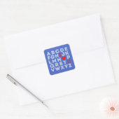 Alphabet ABC Ik hou van je Vierkante Sticker (Envelop)