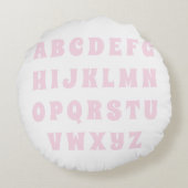 Alphabet Abc patroon roze witte reversibele crèche Rond Kussen (Achterkant)