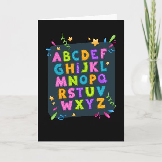 Alphabet Abc School Start Girls Boys Kaart (Voorkant)