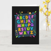 Alphabet Abc School Start Girls Boys Kaart (Gele Bloem)