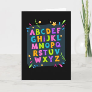 Alphabet Abc School Start Girls Boys Kaart