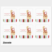 Alphabet ABC Soep (Giraffe) SQUARE Favor Sticker (Vel)