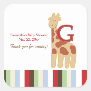 Alphabet ABC Soup (Giraffe) SQUARE Favor Sticker