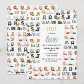 Alphabet ABC Trucks, Voertuigen Kinderverjaardag Kaart (Voorkant / Achterkant)