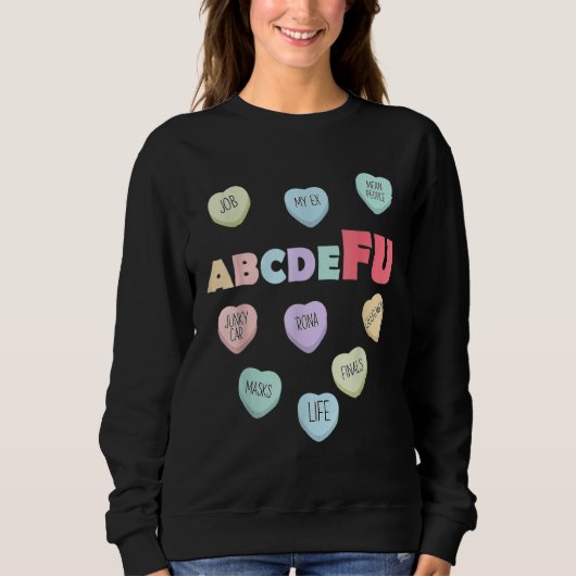 Alphabet ABCDEFU Heart Love You  Valentines Day  2 Trui (Voorkant)