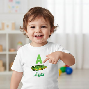 Alphabet Adventure: A is voor Alligator Peuter T-s Kinder Shirts