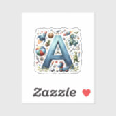 Alphabet Adventure 'A' Sticker. Sticker (Vel)
