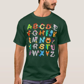 Alphabet Animal ABC's leren terug naar school T-shirt