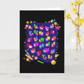 Alphabet Animals School Start Girls Boys Kaart (Gele Bloem)