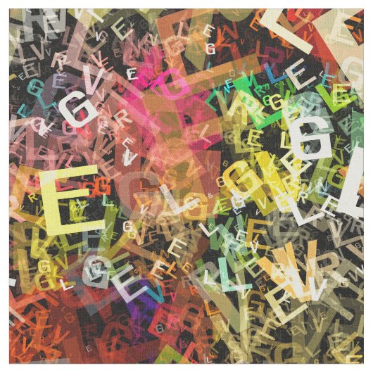 Alphabet Art 1 Custom Fabric Stof (Close Up)