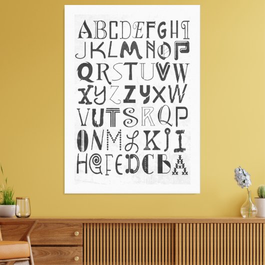 Alphabet Art Canvas Afdruk (Insitu (Woonkamer))