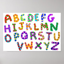 Alphabet Art Colorful Typography Moderne Kinder De Poster
