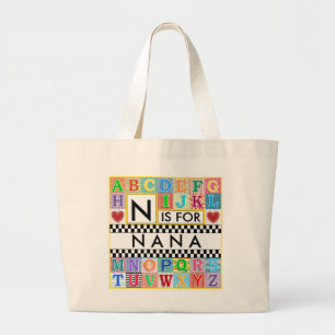 Alphabet Art Nana Grote Tote Bag
