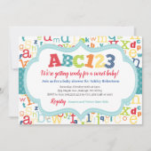 Alphabet Baby Boy Shower Kaart (Voorkant)