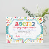 Alphabet Baby Boy Shower Kaart (Staand voorkant)