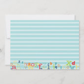 Alphabet Baby Boy Shower Kaart (Achterkant)
